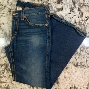 Men’s True Religion Joey Big T with cross stitch jeans.  Size 36